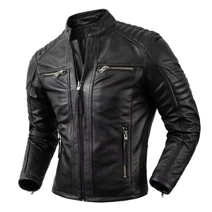 Chaqueta de Cuero para Motociclista, Otoño, Chaqueta de Piel de Oveja Suave de Primera Calidad - Product Image 1