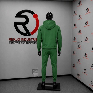 Conjunto Deportivo para Hombre con Capucha Verde, Sudadera con Cierre Completo y Pantalones, Color Sólido, Transpirable, de Poliéster y Algodón, para Otoño - Product Image 4