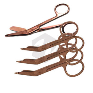 Tijeras para vendajes con revestimiento de color oro rosa, cuchillas de acero inoxidable, para primeros auxilios, uso artesanal, instrumentos médicos de corte con agarre, 3 uds. - Product Image 4