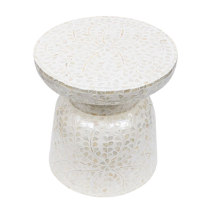 Stunning Natural Mother of Pearl Inlay Coffee/End <b>Table</b> Durable <b>Wooden</b> <b>Side</b> <b>Table</b> Handcrafted Boho Living Room Furniture - Product Image 6