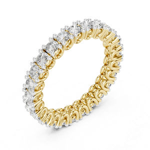 Anillo de Oro Amarillo de 14K con Diamante Cultivado en Laboratorio, Corte Redondo, para Mujer |   Ropa de Novia |   Diamante Cultivado Nuevo - Product Image 5