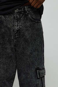 Pantalones Cargo de Moda para Hombre, Cintura Media, Lavados, de Pierna Ancha, para Otoño e Invierno - Product Image 3