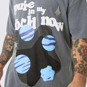 Camiseta de Lona Gruesa para Hombre con Estampado Gráfico Frontal, Estilo Urbano, Corte Regular, Ecológica, Transpirable, Anti-Pilling, 100% - Product Image 5