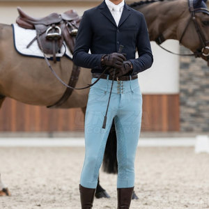 Culotte d'équitation extensible quatre directions à taille mi-haute avec fermeture éclair et grip aux genoux pour le dressage et l'équitation en extérieur (Spandex/Polyester) - Product Image 5
