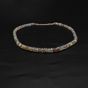 Collier de perles de Labradorite Rondelle Collier de perles de Labradorite Naturelle en argent sterling 925 5-7mm 16 Inch - Product Image 2