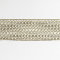 Ruban de dentelle brodé vintage en jacquard argenté, galon tressé de 45 mm, fait main traditionnel de haute qualité pour les cérémonies