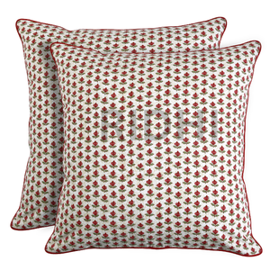 Fabricrush nouveau coton rouge vermillon housses de coussin pour oreillers de canapé décoratifs pour salon Chic Boho mignon extérieur - Product Image 2