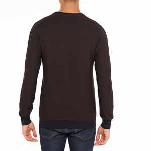 Sweat-shirts à col rond pour hommes de conception italienne, à manches longues, motif uni, teinture en fil, approvisionnement ODM - Product Image 3