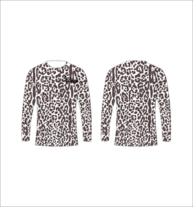 T-shirt de sport à manches longues à imprimé animal abstrait, léger, pour l'entraînement physique - Product Image 1