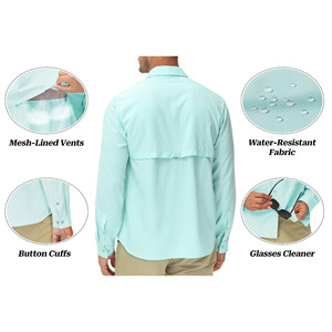 Camisa de senderismo para hombre, corte ajustado, de verano, de secado rápido, para senderismo, ciclismo, pesca, transpirable y con estampado digital. - Product Image 2