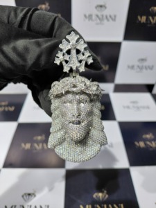 จี้พระเยซูทำมือ เงินแท้ 925 ประดับมอสซาไนต์ เครื่องประดับทางศาสนา - Product Image 2