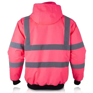 Veste de sécurité unisexe personnalisable avec logo, haute visibilité, bandes réfléchissantes, fermeture éclair, orange, jaune, noir, marine - Product Image 6