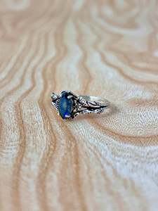 Natural Labradorite Marquise Leaves <b>Ring</b> 925 Sterling Silver Handmade Flower <b>Ring</b> - Product Image 4