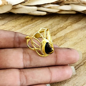 Trendy Design Boho Crown <b>Tiger</b> <b>Eye</b> <b>Rings</b> Tribal Brass <b>Rings</b> for Women 18k Gold Plated Statement Crown <b>Ring</b> for Wholesale/OEM/ODM - Product Image 4