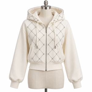 Nueva Sudadera con Capucha de Cristal Brillante para Mujer, Sudadera con Capucha de Manga Larga Suave, Estilo Casual Urbano, Sudadera con Capucha de Cristal para Mujer - Product Image 1