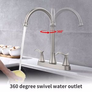 Rubinetto da Cucina Estraibile Monocomando ad Arco Alto in Nichel Spazzolato, Miscelatore Lavello in Acciaio Inossidabile di Alta Qualità - Product Image 2