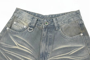 Premium Quality Custom Denim Jorts Men's Loose Fit Streetwear Jean Shorts Supplier - Product Image 3