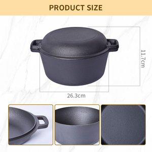 Olla de Hierro Fundido Profesional para Cocina, con Cuerpo Resistente, Revestimiento de Esmalte Liso, Excelente Retención de Calor - Product Image 5