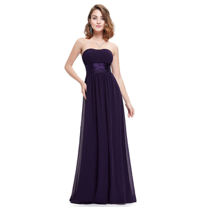 Robe de soirée élégante en mousseline de soie et dentelle pour femme, sans bretelles, sans manches, pour demoiselle d'honneur, mariage, cérémonie, sur mesure - Product Image 2