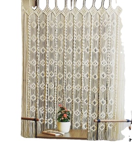 ผ้าม่านสำหรับห้องนั่งเล่นม่านประตู macrame สุดหรู | ม่านแขวนผนังฉากหลังแต่งงานขนาดใหญ่ - Product Image 1