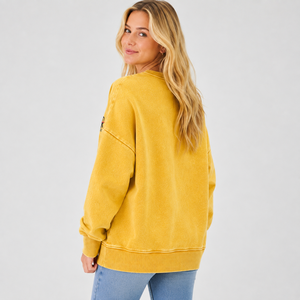 Sweat-shirt délavé sur mesure pour femme – Vêtement décontracté d'hiver, écologique et respirant – Prix de gros - Product Image 5
