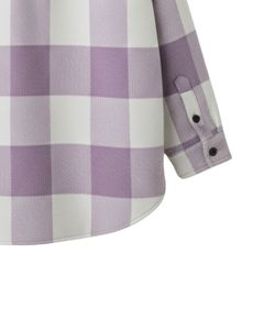 Chemise-veste surdimensionnée à carreaux blancs lavande personnalisée pour homme, à manches longues, boutonnée, chaude, pour l'hiver - Product Image 5