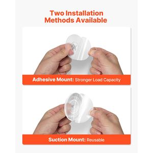 2-Pack No Drill Stainless Steel Suction Cup <b>Hooks</b> Shower Towel Hanging <b>Hook</b> Bathroom <b>Wall</b> Organizer Mail & <b>Key</b> Target Audience - Product Image 3