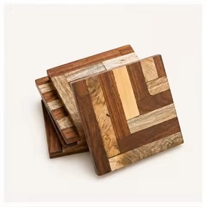 Premium Wooden Coasters Set Decorative <b>Table</b> <b>Protectors</b> for Mugs Cups Wine Glasses Restaurant Hotel Bar Dining - Product Image 1