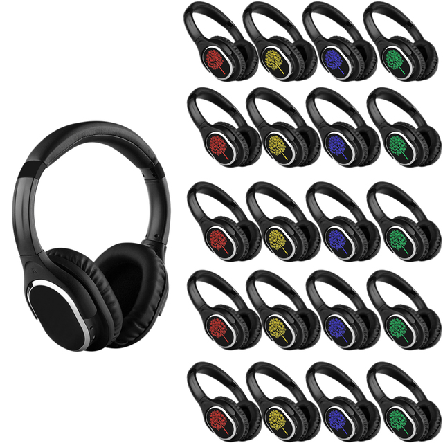 Portable UHF Tour Guide System 500M Long Range, 10H Battery Clear Audio Headset for Factory Museum Church Group Tours