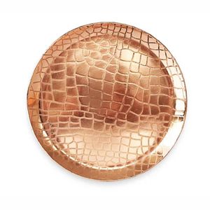 Solid Copper Charger Plate Hand Hammered Round Dinner <b>Thali</b> for Elegant <b>Serving</b> from <b>Indian</b> Supplier for Bulk Export - Product Image 1