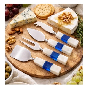 Custom Logo 304 Stainless Steel <b>Cheese</b> <b>Knife</b> <b>Set</b> of 4 Piece With Resin Handle Fork Spreader Heart <b>Knife</b> Wedding Events Tableware - Product Image 3