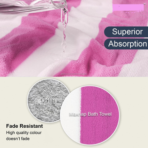 Serviettes de plage rayées Cabana Premium Exporter 400 GSM 70x150cm Douces pour la plage, la piscine, le camping, les pique-niques Canada - Product Image 6
