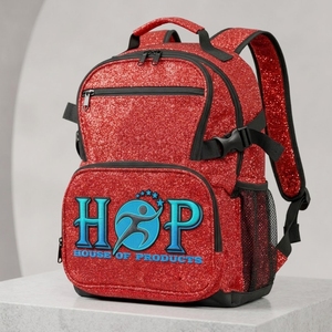 Sac à dos de cheerleading pour équipes et groupes de danse, léger, avec paillettes, bretelles réglables et poches latérales en mesh - Product Image 1