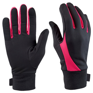Gants de course d'hiver respirants pour femmes, compatibles avec les écrans tactiles, avec empiècements en maille rose, gants thermiques pour le cyclisme et les sports de plein air - Product Image 1