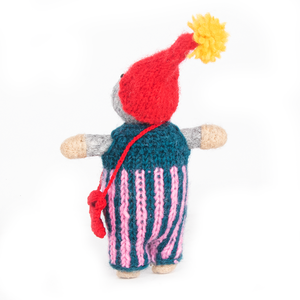 Figura de Cordero Navideño Hecha a Mano con Técnica de Fieltro, Muñeco de Lana con Gorro de Santa Claus para Decoración Navideña - Product Image 3