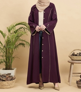 Best Selling Beautiful Dubai Women <b>Abaya</b> Traditional Islamic Muslim Clothing & Accessories Floor Length Long Sleeves Front Open - Product Image 1