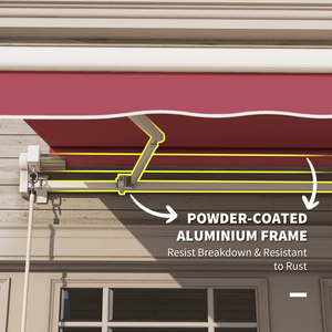 Tenda da Sole Estensibile in Lega di Alluminio per Balcone/Patio con Protezione dalla Pioggia - Funzionamento Manuale, Rivestimento in PC - Product Image 6