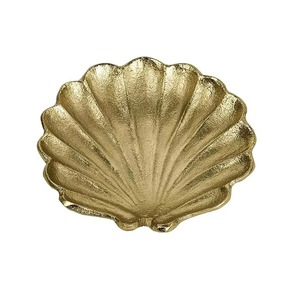 Fancy Luxury Modern Antique Serving Tray for Sale Newest Design Gold Color Leaf Metal Dishes Plates New Design Decoration - Product Image 1