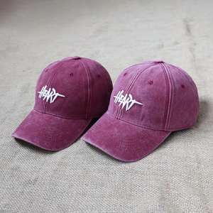 Heart Embroidery 6-Panel <b>Baseball</b> <b>Cap</b> Unisex Adjustable Cotton Canvas Hat Street Style Casual Spring Summer Adult - Product Image 2