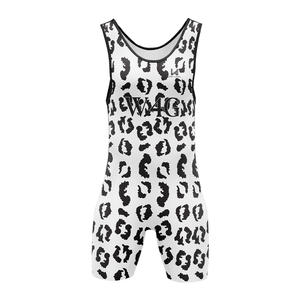 Vêtements d'arts martiaux personnalisés imprimés, légers, respirants, extensibles, en spandex et polyester, avec col rond, justaucorps de lutte - Product Image 2