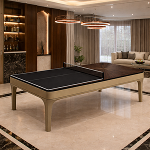 Mesa de Billar Convertible 3 en 1 Negroni con Tablero de Pizarra y Tapa de Comedor, Superventas, Tapizada en Cuero, con Mesa de Comedor y Billar Convertibles - Product Image 2