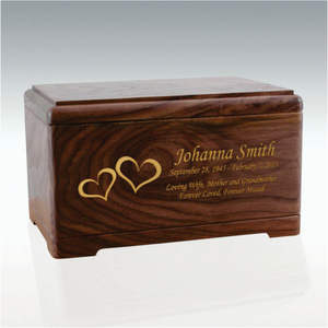 Engraved Deer Scene Wood Cremation Urn Large Solid Timber <b>Memorial</b> Funeral <b>Box</b> for Adult Human Ashes Wholesale <b>Wooden</b> Urns - Product Image 2