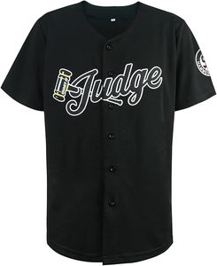 Maillot de baseball 99 avec patchs brodés cousus, maillot blanc avec rayures bleu marine - Product Image 2