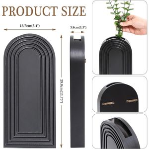 2 Pack Brown Finish Modern Farmhouse Boho Wall <b>Vase</b> <b>Set</b> for Entryway Hallway Bathroom Living Room Dining Decor - Product Image 4