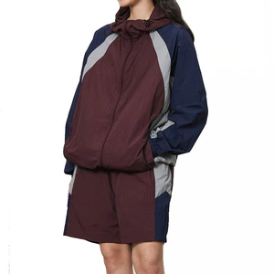 Wholesale 2026 Women's Sportswear Tracksuits Two-Piece Windbreaker <b>Set</b> with Zip-up Printing <b>Embroidery</b> Logo Solid Mesh Lining - Product Image 1