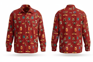 LOW MOQ Whole Sale Private Label Accepted Casual Long Sleeve Button-Up Unique Custom Design Fashion Trendy Printed <b>Dress</b> Shirts - Product Image 4
