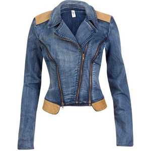 Vestes en jean tricotées de haute qualité pour femmes, vêtements d'extérieur décontractés pour l'hiver, logo/couleur personnalisés, respirantes, écologiques, séchage rapide, 100% coton - Product Image 1