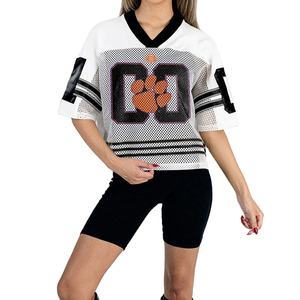 Proveedor de Camisetas de Fútbol Americano de Primera Calidad para Mujer, Personalizadas con Sublimación, Impresión Digital, Cuello en V, 100% Poliéster, Malla - Product Image 1