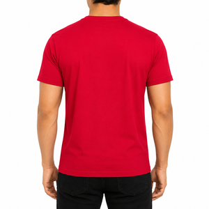 เสื้อยืดคอกลมแขนสั้นผู้ชาย ทรงปกติ สีพื้น สไตล์ลำลอง ผ้าฝ้ายเจอร์ซีย์ 100% คุณภาพสูง รับผลิตแบบ OEM ODM - Product Image 4