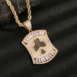 Best Selling Custom Name Hip Hop Pendant Necklace Gold Plated <b>Iced</b> <b>Out</b> Chain For Street Fashion Jewelry Available For Sale - Product Image 1